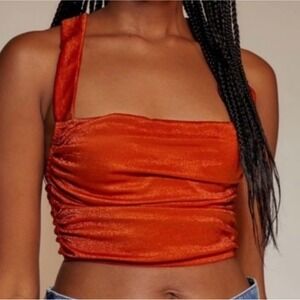 Urban Outfitters Out From Under Ella Shine Ruched Bustier Small Burnt Orange